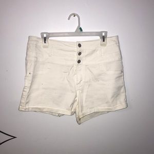 High Waisted White Shorts